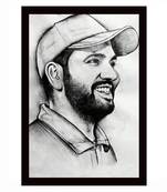 Gallery99 Black Frame Rohit Sharma Texture Paper Art Print 20x14| Set of 1 Black In White