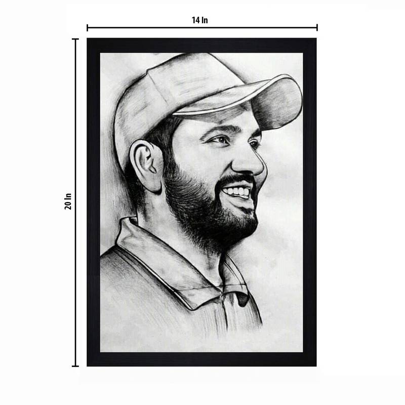 Gallery99 Black Frame Rohit Sharma Texture Paper Art Print 20x14| Set of 1 Black In White