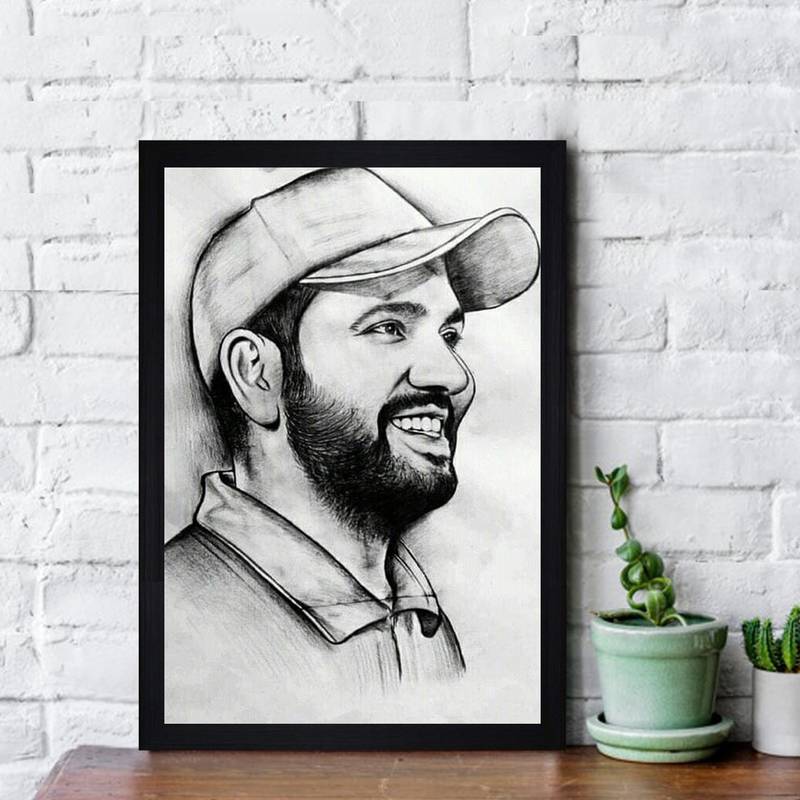 Gallery99 Black Frame Rohit Sharma Texture Paper Art Print 20x14| Set of 1 Black In White
