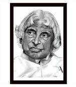 Gallery99 Black Frame A. P. J. Abdul Kalam Texture Paper Art Print 20x14| Set of 1 Black In White