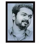 Gallery99 Black Frame Vijay anna Texture Paper Art Print 20x14| Set of 1 Black In White