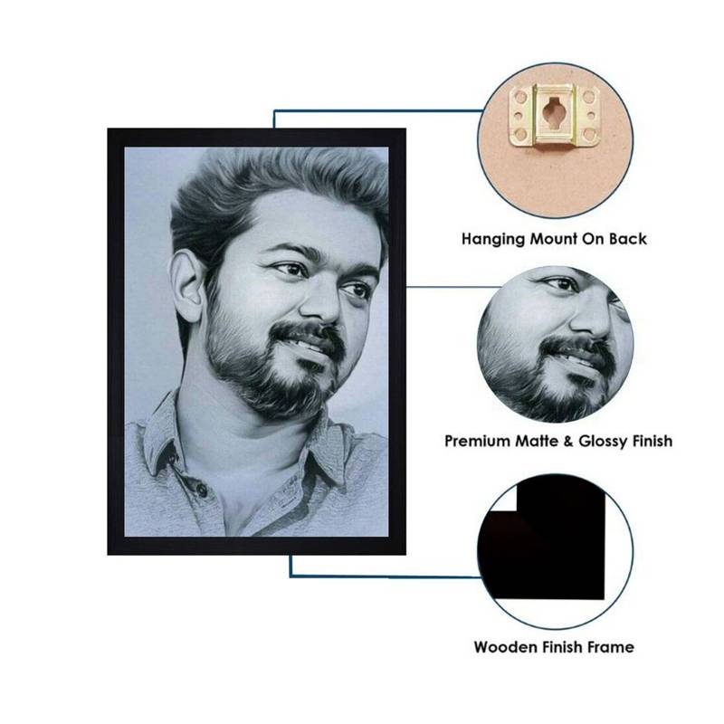 Gallery99 Black Frame Vijay anna Texture Paper Art Print 20x14| Set of 1 Black In White