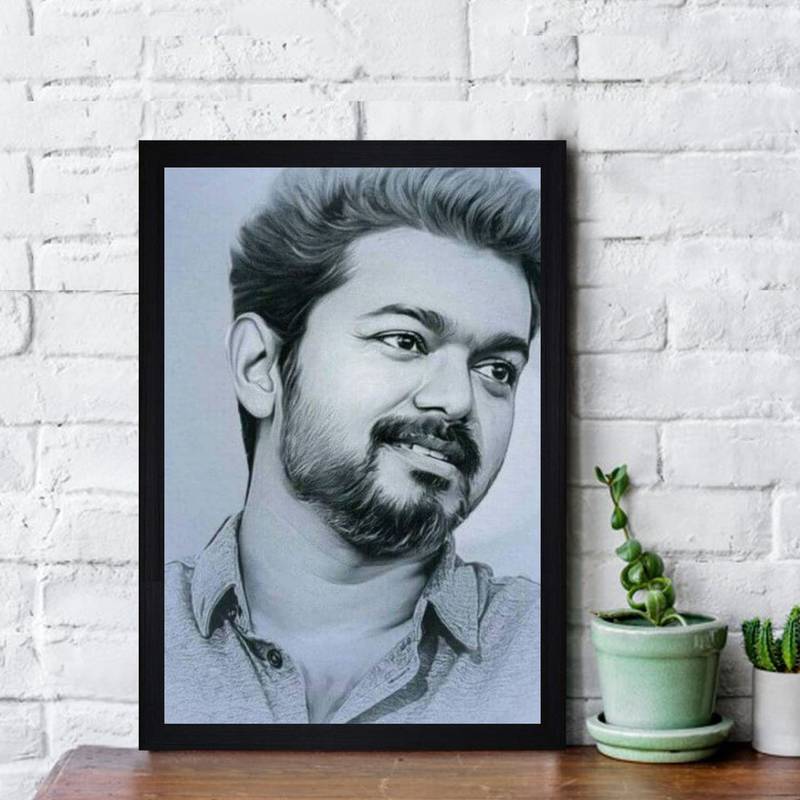Gallery99 Black Frame Vijay anna Texture Paper Art Print 20x14| Set of 1 Black In White