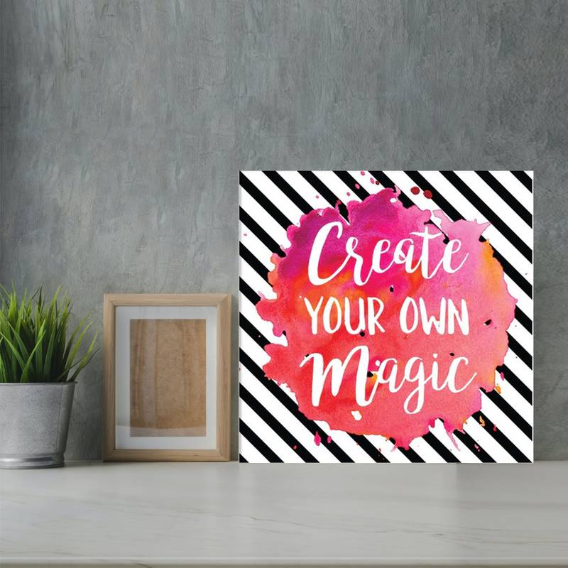 Gallery99 "Create Your Own Magic" Motivational Quotes Digital Reprint on Pinewood Art Panel