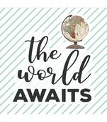 Gallery99 "The World Awiats" Motivational Quotes Digital Reprint on Pinewood Art Panel