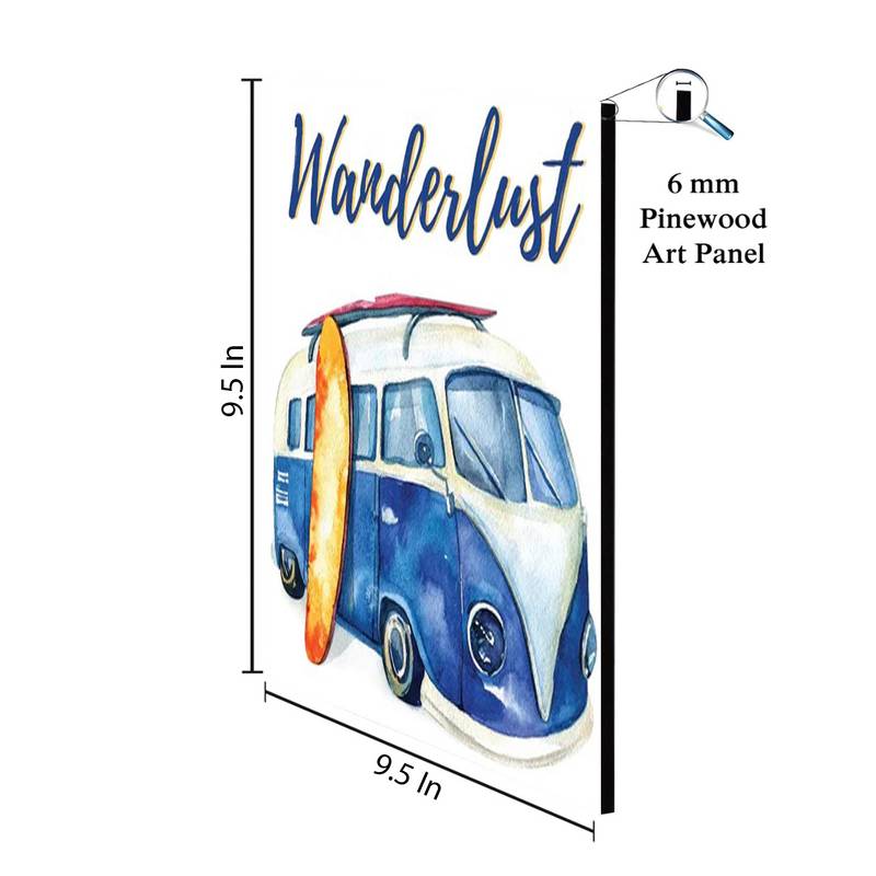 Gallery99 "Wanderlust" Motivational Quotes Digital Reprint on Pinewood Art Panel