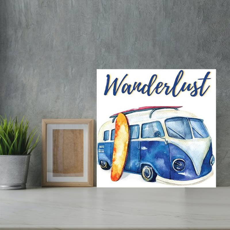 Gallery99 "Wanderlust" Motivational Quotes Digital Reprint on Pinewood Art Panel