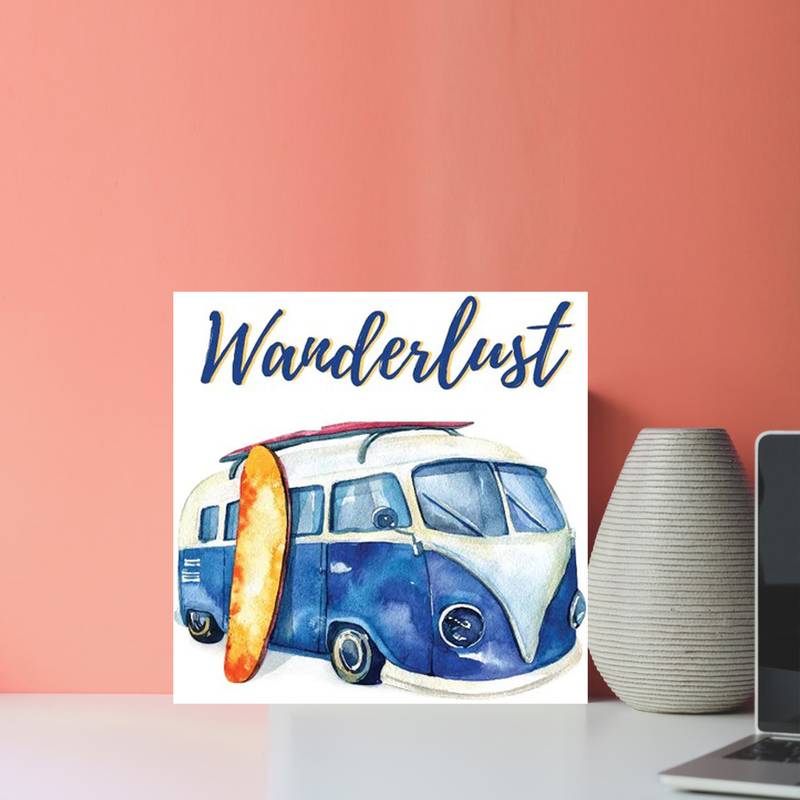 Gallery99 "Wanderlust" Motivational Quotes Digital Reprint on Pinewood Art Panel