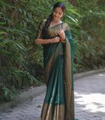  Green Silk Blend Sarees With Blouse
