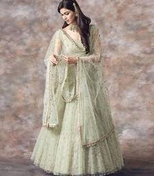 WOMEN'S LIGHT-GREEN EMBROIDERD AND SEQUINS WORK PARTY WEAR LEHENGA CHOLI