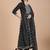 Black Print Rayon Anarkali Kurta Set