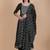 Black Print Rayon Anarkali Kurta Set