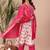 Red Print Rayon A-Line Kurta Set