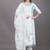 White Print Rayon A-Line Kurta Set