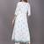 White Print Rayon A-Line Kurta Set