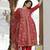 Red Embroidered Rayon Anarkali Kurta Set