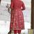 Red Embroidered Rayon Anarkali Kurta Set