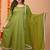 Green Embellished Rayon Anarkali Kurta Set