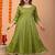 Green Embellished Rayon Anarkali Kurta Set