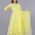 Yellow Print Rayon Anarkali Kurta Set