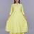 Yellow Print Rayon Anarkali Kurta Set