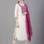 Beige & pink Embroidered Viscose Rayon Straight Kurta Set