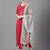 Red, Grey Solid Viscose Rayon Straight Kurta Set