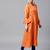 Orange Solid Cotton A-Line Kurta