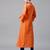 Orange Solid Cotton A-Line Kurta