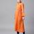 Orange Solid Cotton A-Line Kurta
