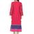 Pink Printed Cotton Straight Kurta