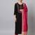 Black Embroidered Viscose Rayon Straight Kurta Set