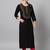 Black Embroidered Viscose Rayon Straight Kurta Set