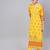 Yellow Red Printed Cotton Straight Kurta Set