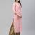 Pink Embroidered Cotton Straight Kurta Set