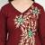 Brown Embroidered Cotton Straight Kurti