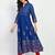 Blue Printed Cotton Anarkali Kurti