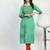 Green Printed Cotton Straight Kurti