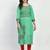 Green Printed Cotton Straight Kurti