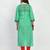 Green Printed Cotton Straight Kurti