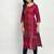 Purple Printed Cotton Straight Kurti