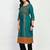 Teal Printed Cotton Straight Kurti