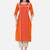 Orange Printed Cotton Straight Straight Kurti