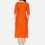 Orange Printed Cotton Straight Straight Kurti