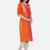 Orange Printed Cotton Straight Straight Kurti