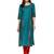 Blue Printed Cotton Straight Kurti