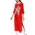 Red Printed Cotton Straight Kurti