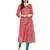 Red Printed Cotton Straight Kurti