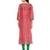 Red Printed Cotton Straight Kurti