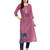 Mauve Printed Cotton Straight Kurti